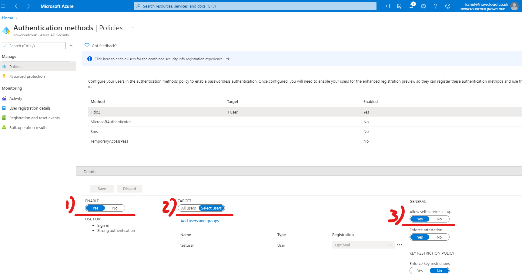 Azure AD Authentication methods